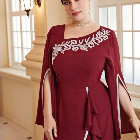 Embroidery asymmetrical dress - Picture 5 of 6